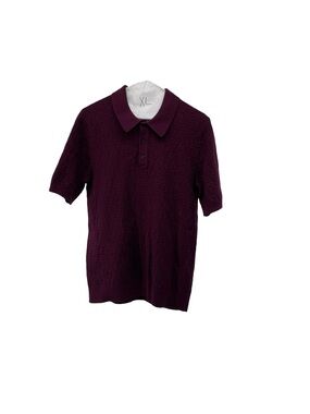 Wax London Men's Knitted polo shirt Size s maroon